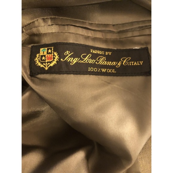 Joseph Abboud Suit Jacket Mens 44L Beige Wool Loro Piana Super 120s 2 Button USA - Picture 6 of 12